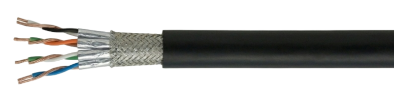 XLAN 1000 flex S/FTP Kat.7 1000 MHz 4x2xAWG 26/7 PUR, чорний